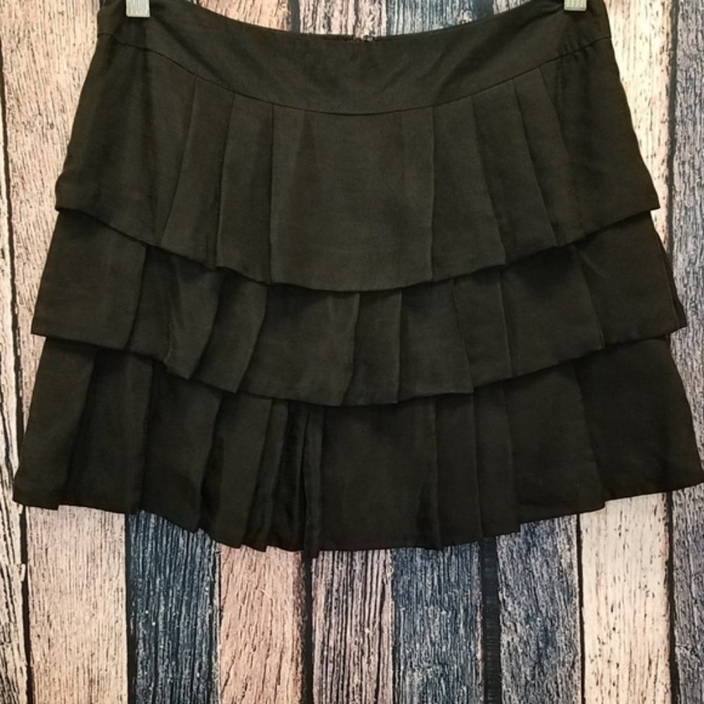 Black Tiered Pleated Skirt